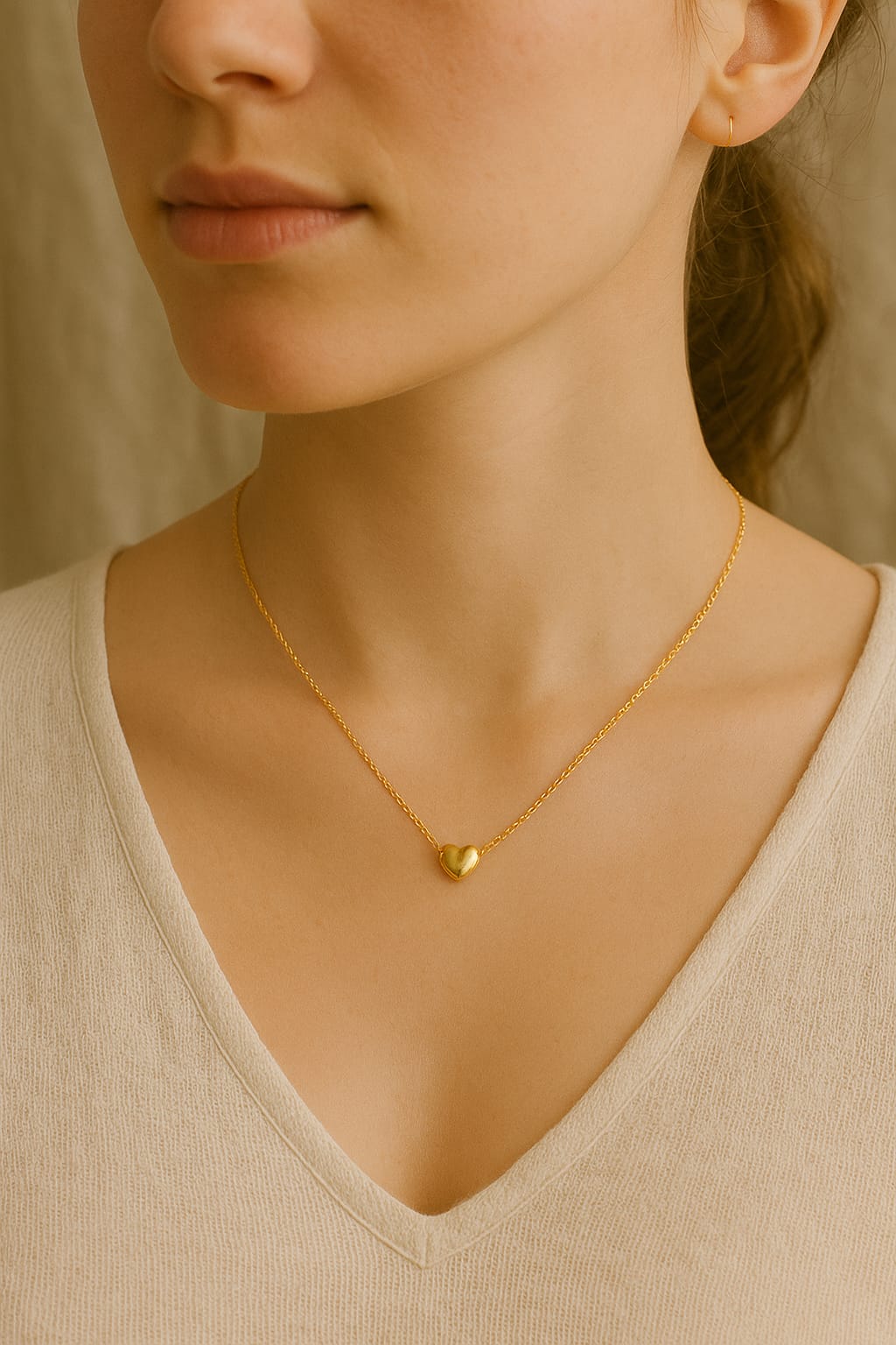 ❤ Gold Plated Heart Pendant Necklace for Women – Minimalist Jewelry Gift