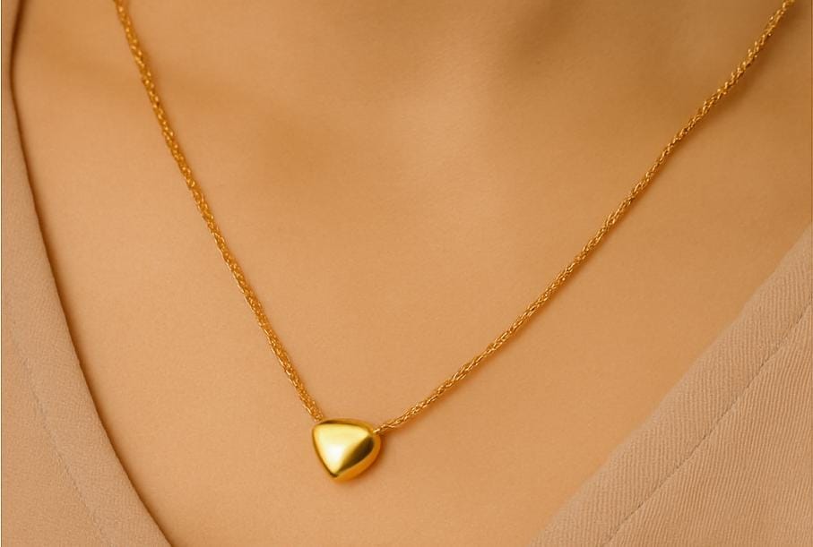 ❤ Gold Plated Heart Pendant Necklace for Women – Minimalist Jewelry Gift