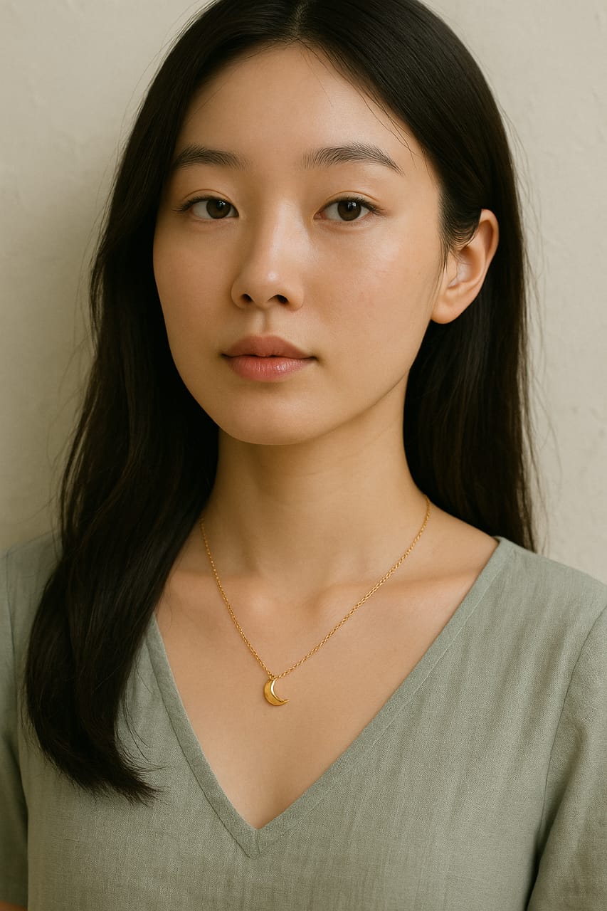 Crescent Moon Gold Pendant Necklace for Women – Dainty & Celestial Jewelry