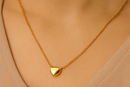 ❤ Gold Plated Heart Pendant Necklace for Women – Minimalist Jewelry Gift