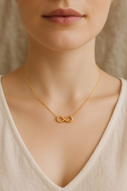∞ Infinity Gold Pendant Necklace for Women – Elegant, Minimal & Timeless Jewelry