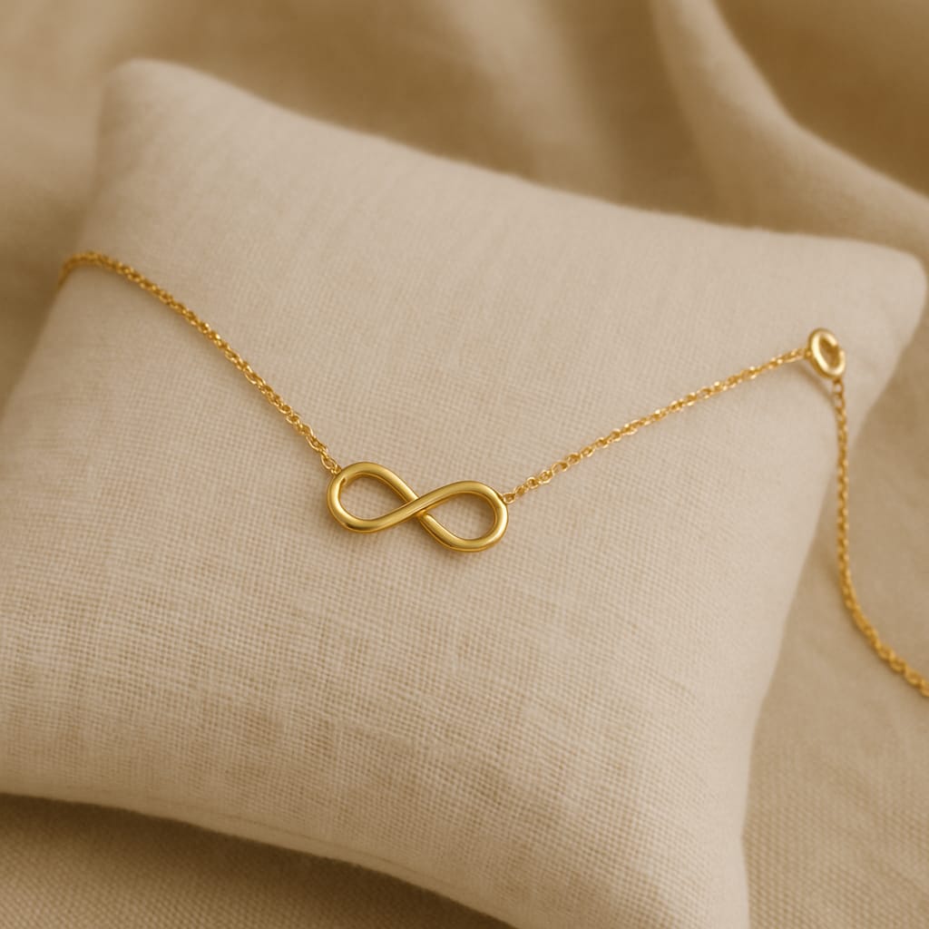 ∞ Infinity Gold Pendant Necklace for Women – Elegant, Minimal & Timeless Jewelry