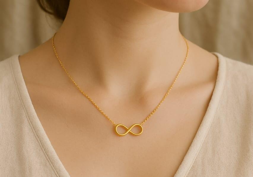 ∞ Infinity Gold Pendant Necklace for Women – Elegant, Minimal & Timeless Jewelry